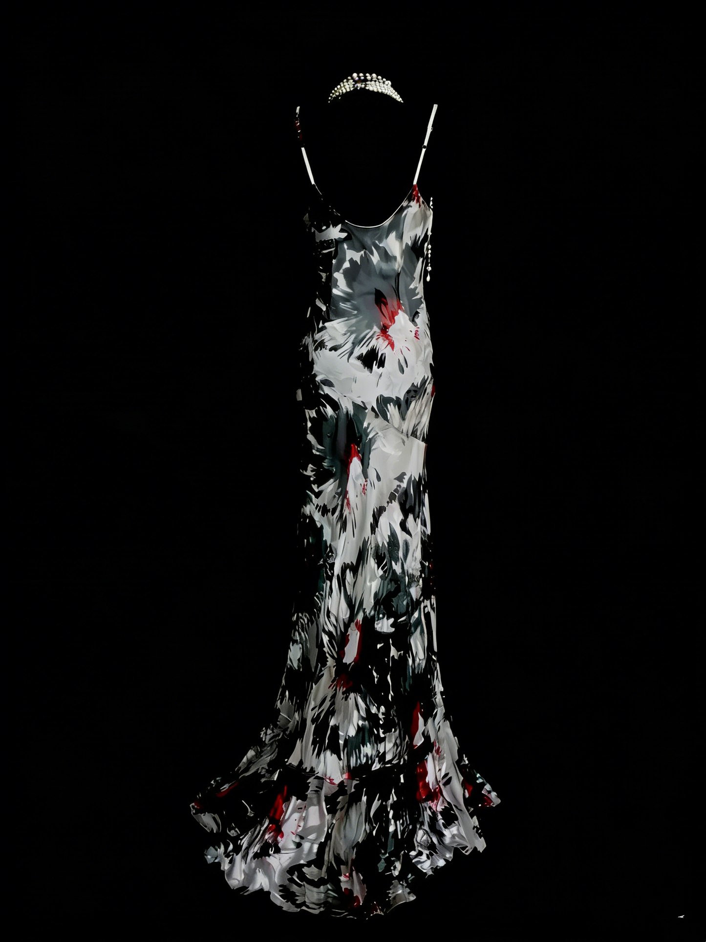 Vintage Prom Dresses Aesthetic 1960s Retro Black Floral Mermaid Long Party Dress N2135