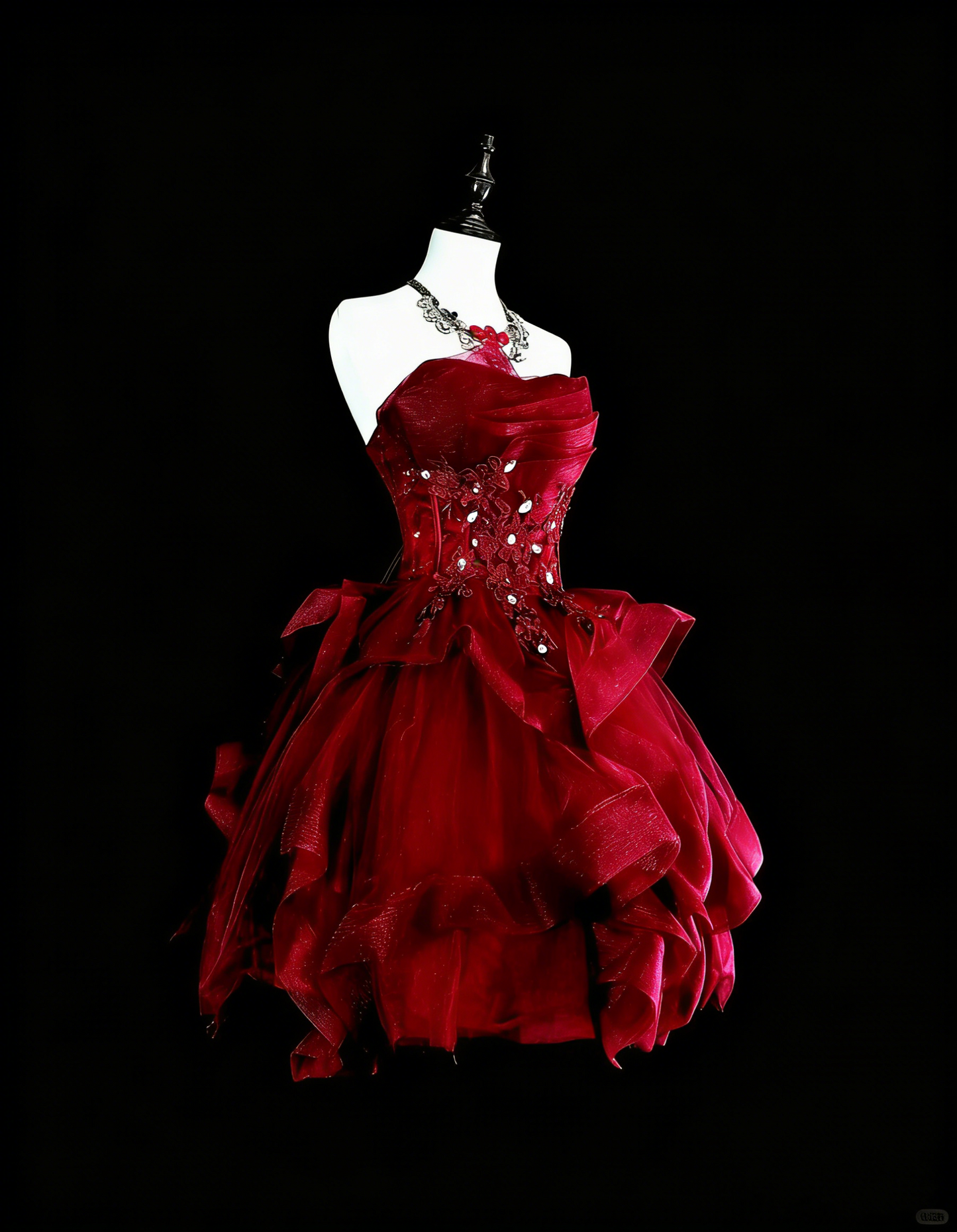 Vintage Ball Gown Strapless Burgundy Short Inspo 2000s Hoco Gowns Inspo Homecoming Dresses N1610