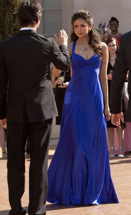 Chic Mermaid Spaghetti Strap Royal Blue Satin Long College Formal Outfit Prom Graduation Dresses For Teens N1401