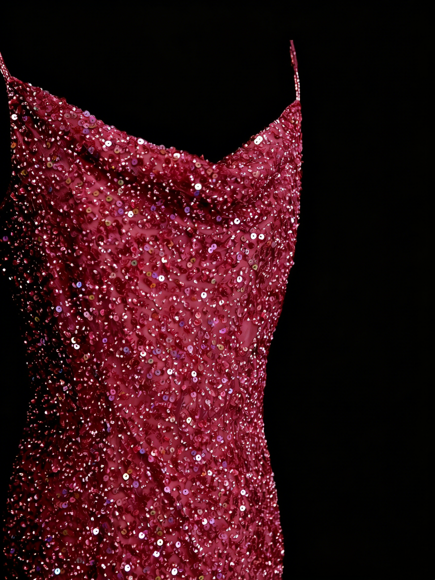 Vintage Fashion Night Aesthetic Mermaid Spaghetti Straps 80s 70s 90s Sequins College Formal Outfit Long Prom Graduation Dresses N1149