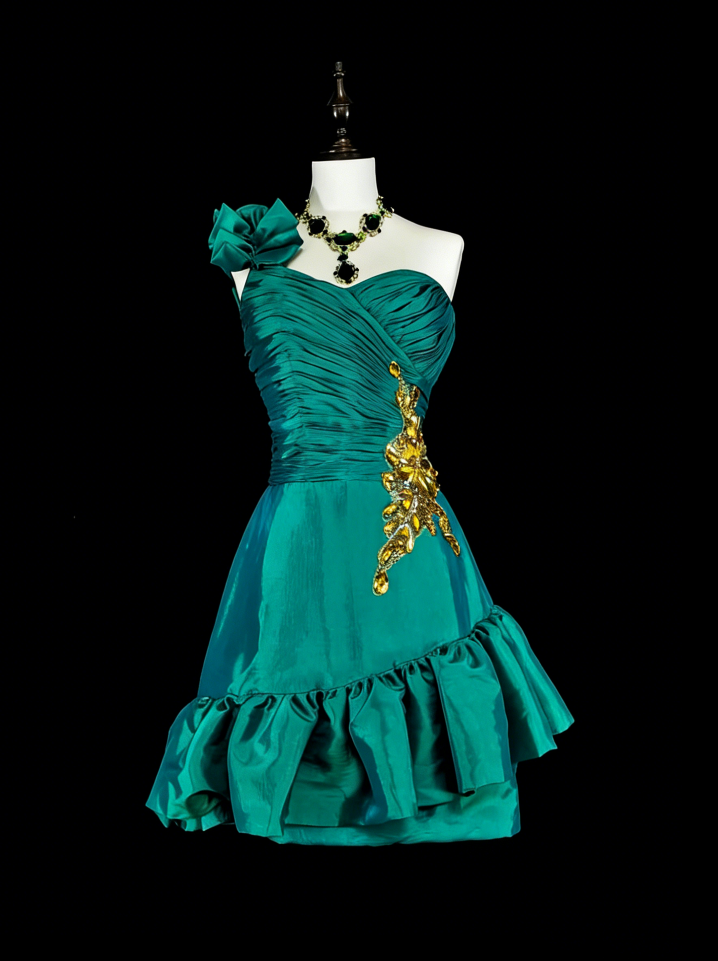 Pretty Sheath One Shoulder Green Satin Graduation Short Mini Homecoming Dresses Hoco Dress N2717