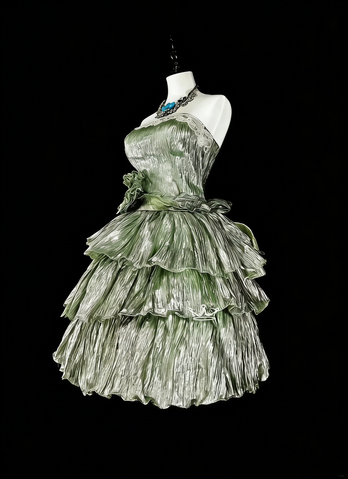 Unique Ball Gown Strapless Green Mini Short Homecoming Dresses Hoco Cocktail Gowns N3074