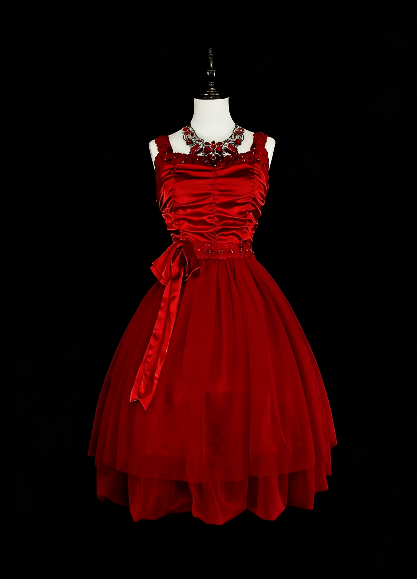 Unique Ball Gown Spaghetti Straps Tulle Red Inspo 2000s Hoco Gowns Short Inspo Homecoming Dresses N1748