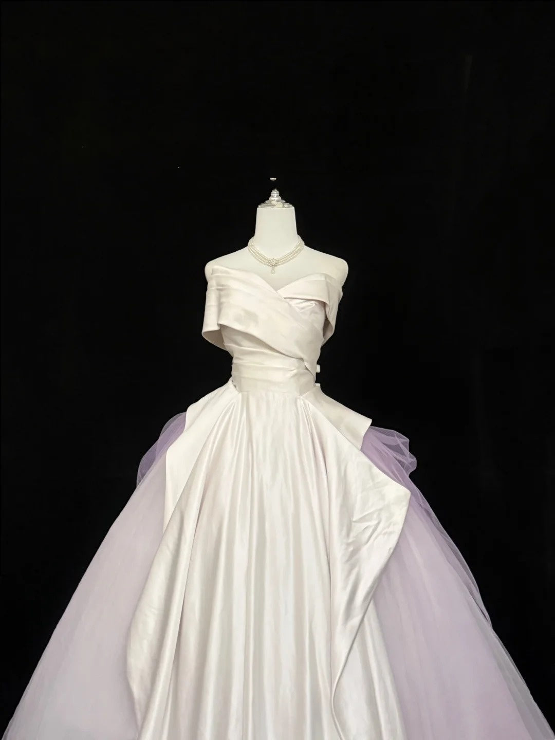 Sweet 16 Dresses Long Ball Gown Off Shoulder With Sleeves Lilac Tulle Sweet Sixteen Birthday Gown RC0363