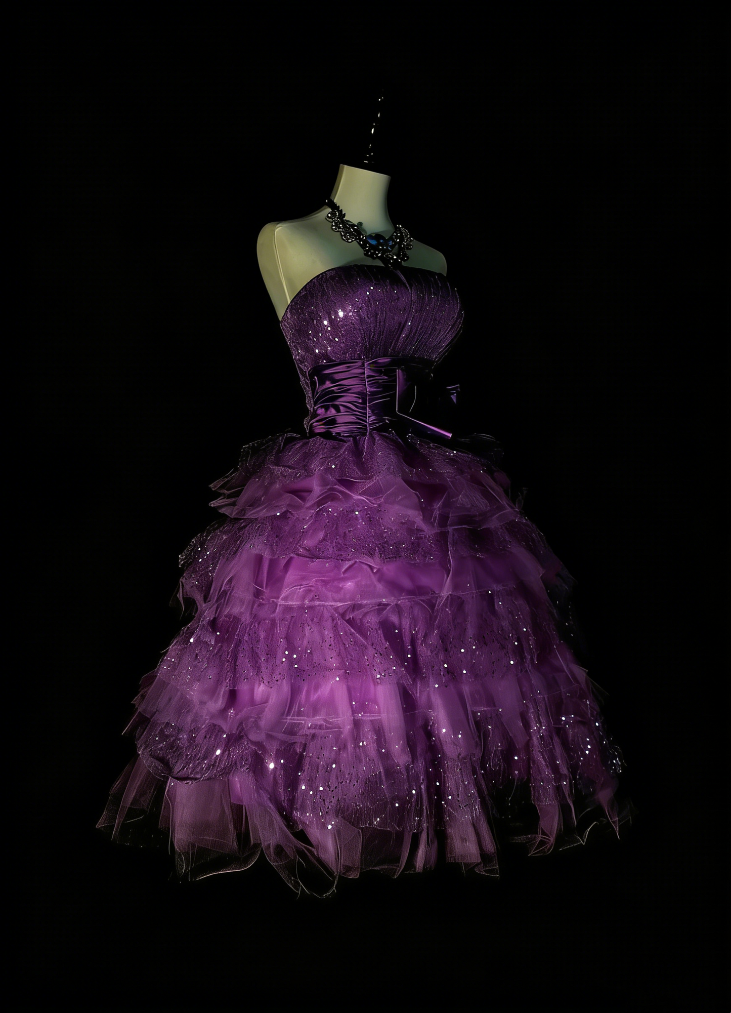 Unique Ball Gown Strapless Purple Tulle Inspo 2000s Hoco Gowns Short Inspo Homecoming Dresses N1363