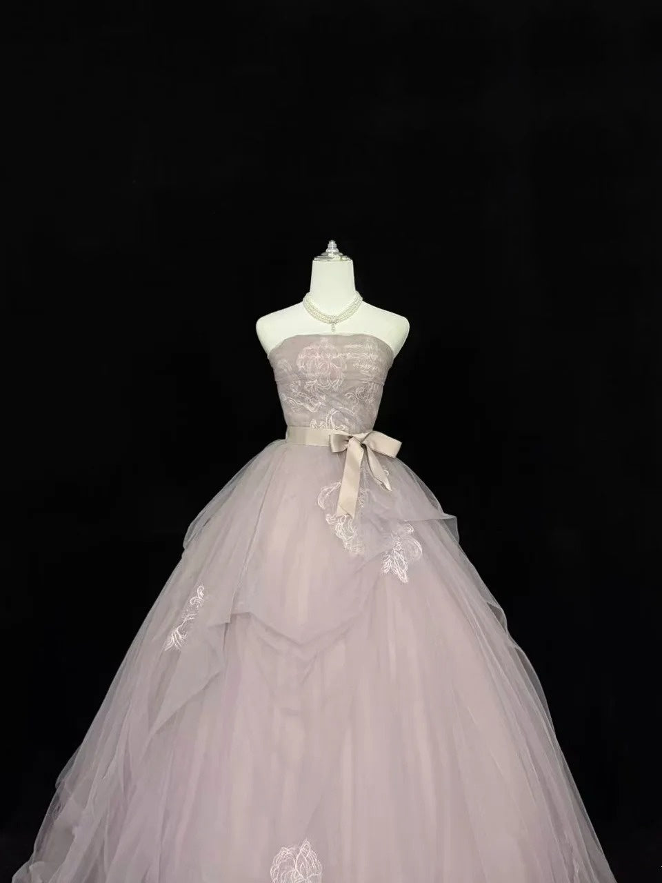 Sweet 16 Dresses Long Ball Gown Sweet Sixteen Long Birthday Dress Strapless Dusty Lilac Tulle Formal Gown RC0295