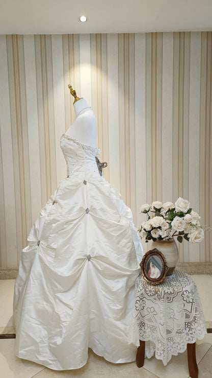 Vintage Wedding Dresses Ball Gown Sweetheart With Beading Summer Long Wedding Dress N4209