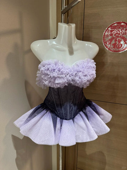 Cute Ball Gown Sweetheart Lilac Tulle Short Night In Rio Inspo Hoco Dress Ideas Homecoming Dresses RB4041