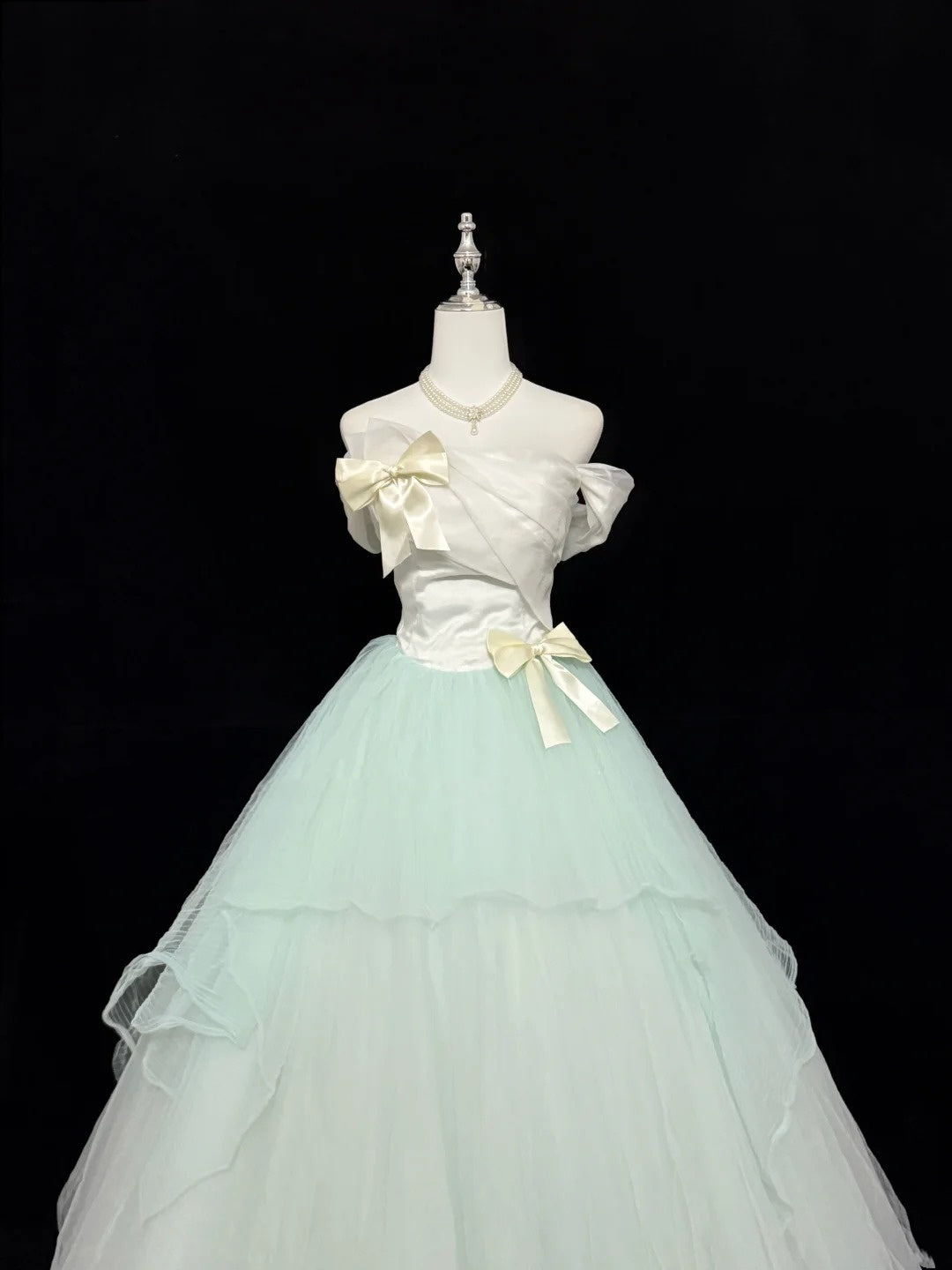 Mint Green Sweet 16 Dresses Long Ball Gown Off Shoulder Tulle Formal Sweet Sixteen Birthday Gown RC0241