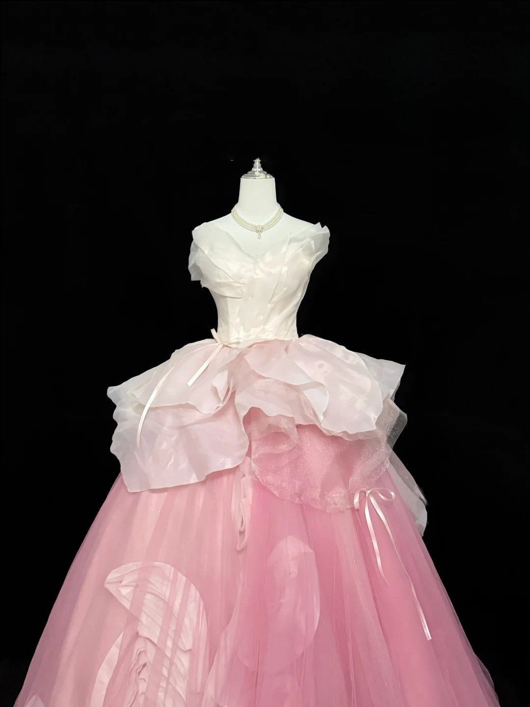 Sweet 15 Quinceanera Dress Ball Gown Sweetheart Pink With Flowers Tulle 15th Birthday Gown RC0269