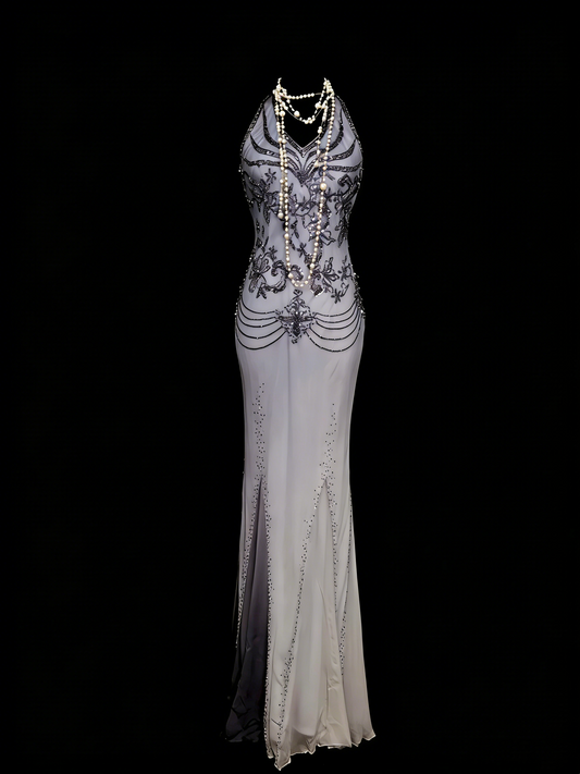 Vintage Fashion Night Aesthetic Mermaid Spaghetti Straps 80s 70s 90s Grey College Formal Outfit Long Prom Graduation Dresses N1144