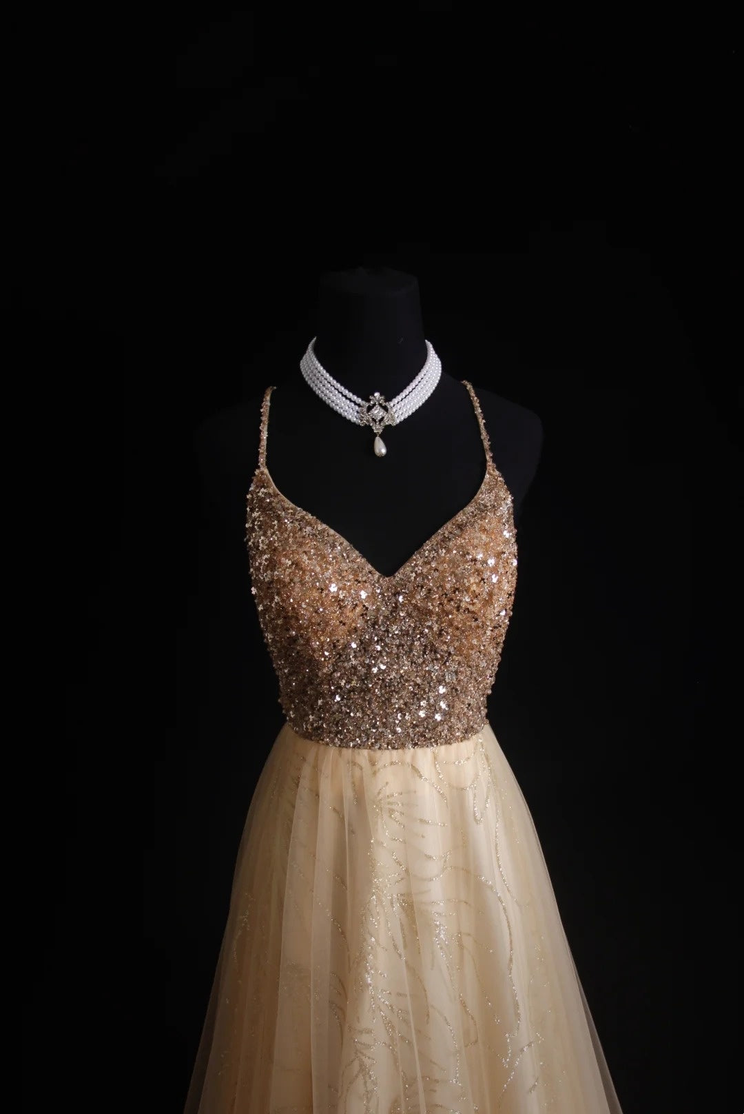 Retro A Line Spaghetti Straps Tulle Beaded Bodice 1950s Long Prom Dresses Inspo 18th Birthday Outfits Formal Dress N495