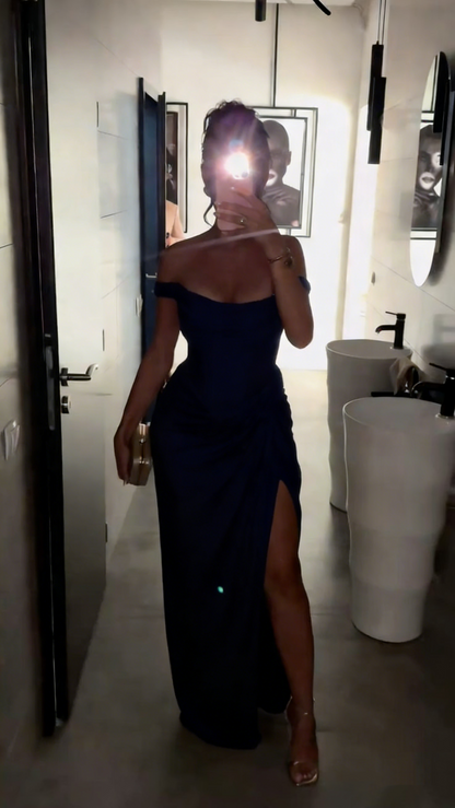Sexy Mermaid Off The Shoulder Gold Sequin With Split Beaded Prom Dresses Long Evening Formal Gown Wedding Party Gowns N364
