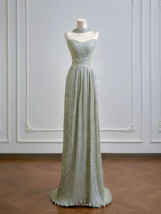 Romantic A Line Strapless Sage Green Long Prom Dresses Impress 18th Birthday Outfits Party Gown N394