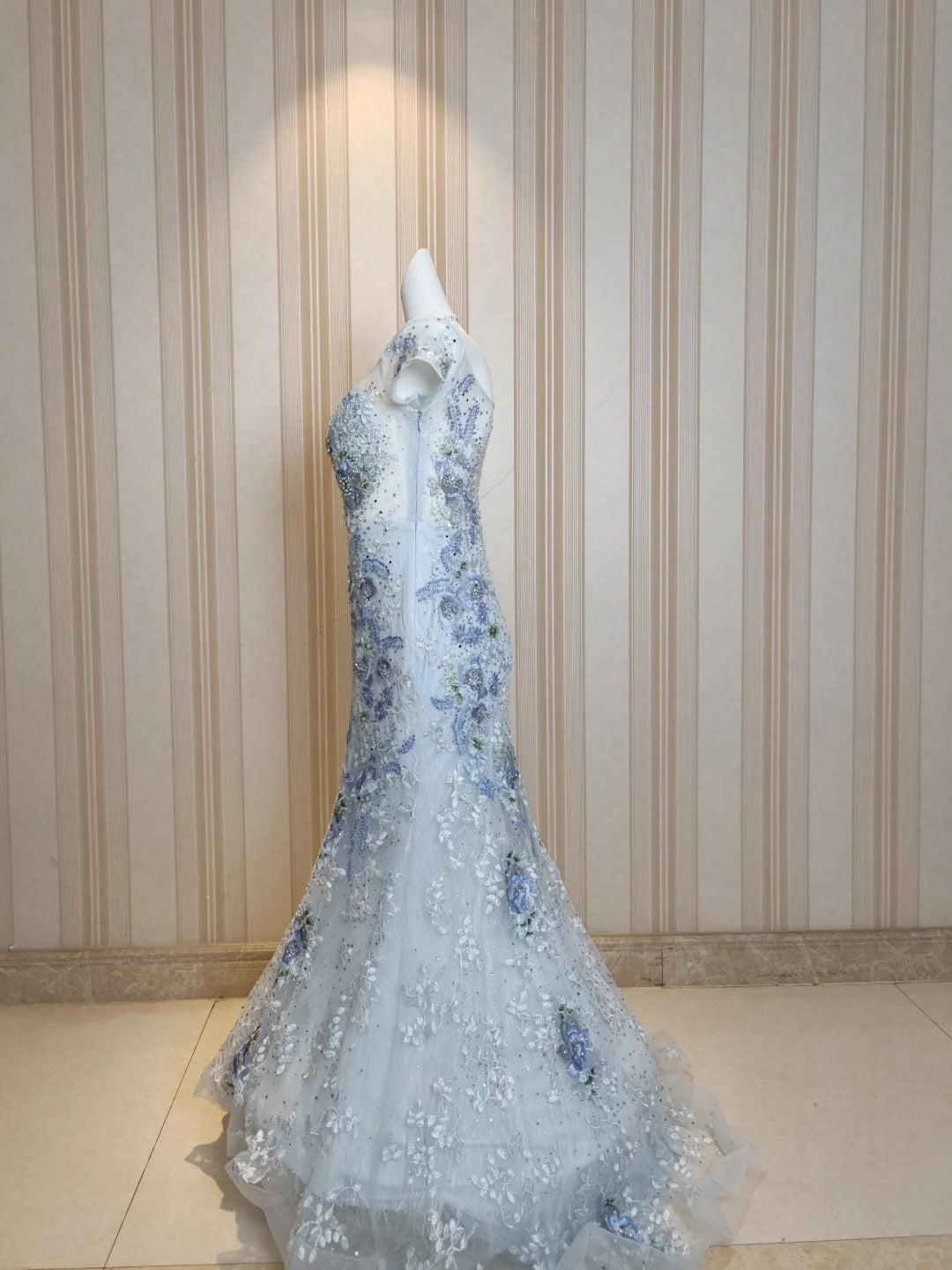 Elegant Mermaid Off The Shoulder Grey With Lace 18th Birthday Elegant Outfit Formal Prom Dresses N4197