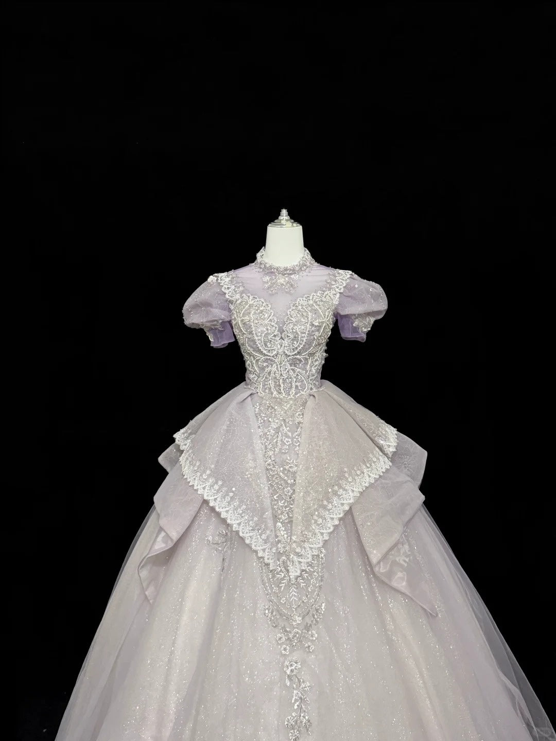 Sweet 16 Dresses Long Ball Gown High Neck Lilac With Sequin Lace Sweet Sixteen Birthday Gown RC0294