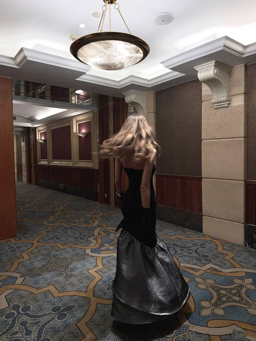 Vintage Mermaid Strapless Black Polka Dots Satin Long Prom Dresses Inspo Semi Formal Gown N696