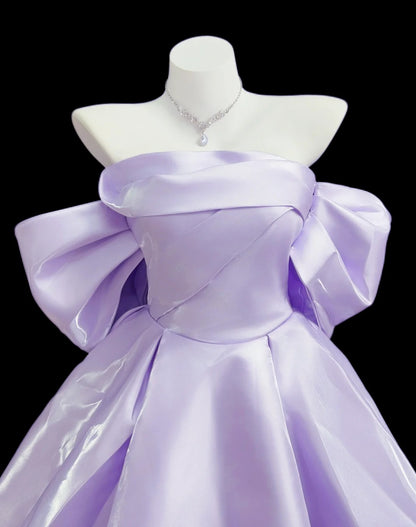 Sexy Ball Gown Off The Shoulder Lilac Short Mini Party Cocktail Homecoming Dresses N4490