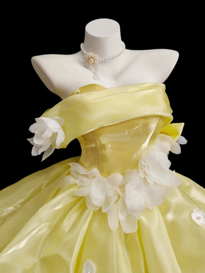 Elegant Ball Gown Off The Shoulder Yellow Inspo Ideas Senior Short Mini Party Cocktail Homecoming Dresses N4528