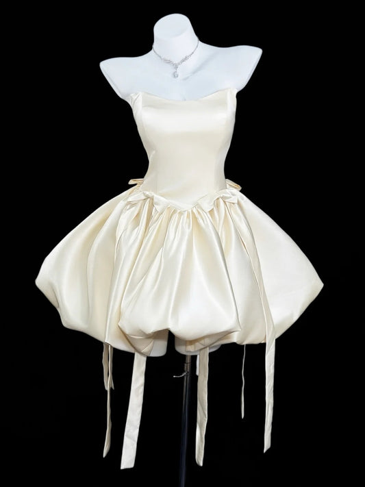 Elegant Ball Gown Off The Shoulder Inspo Ideas Senior Short Mini Ivory Cocktail Homecoming Dresses N4541