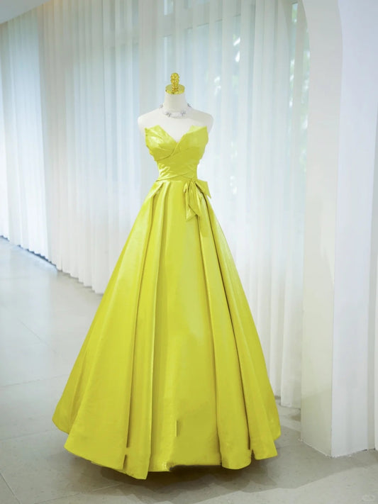 Beautiful Prom Dresses Ball Gown Sweetheart Green Satin With Ruffle Long Formal Gown N2931