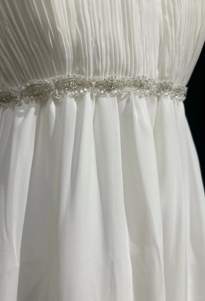 White Prom Dress Inspo A line Spaghetti Straps With Beading Modest Long Formal Party Gown RC0087