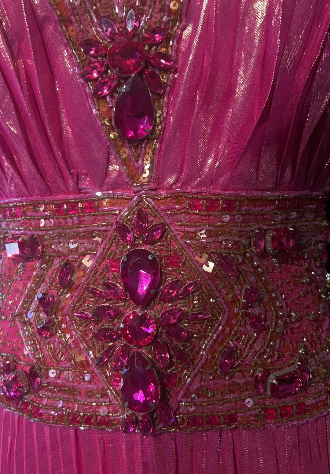 Vintage 90s Prom Dresses A Line Halter Hot Pink With Beading Crystals Long Prom Gown N3062