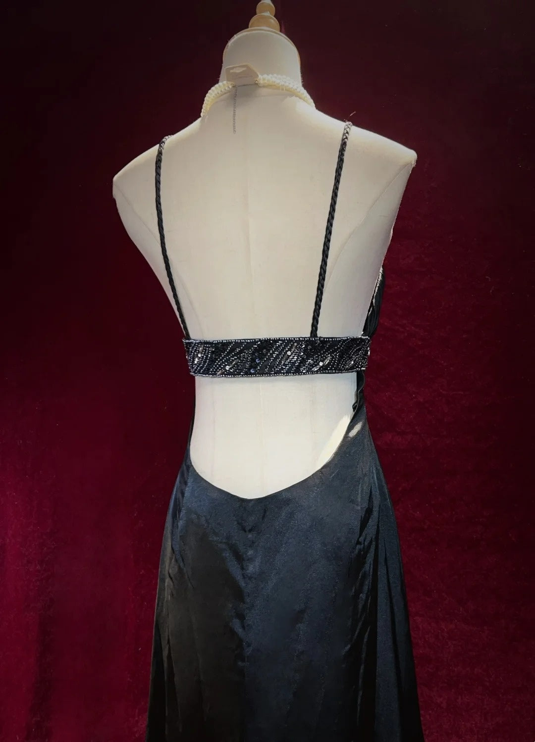 Vintage Prom Dresses Mermaid Spaghetti Strap Black Tie Dress Sleeveless Taffeta 90s Long Formal Gown N2882