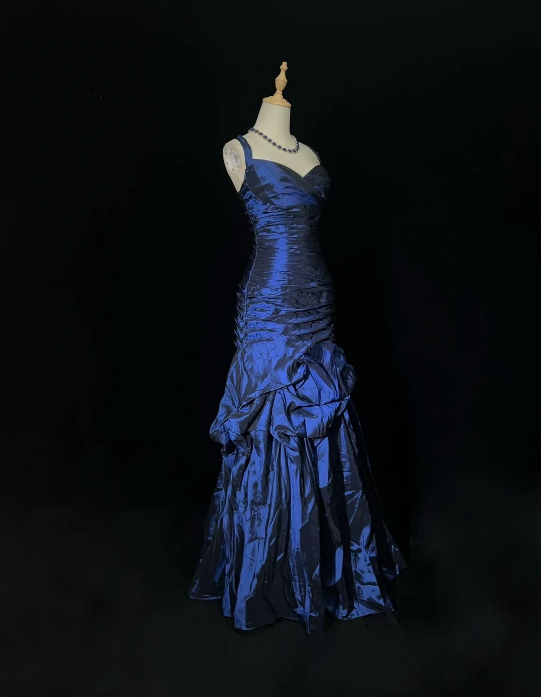 Vintage Prom Dresses 1950s Retro Classy Mermaid Sweetheart Navy Blue Taffeta Evening Outfits With Jacket N3012