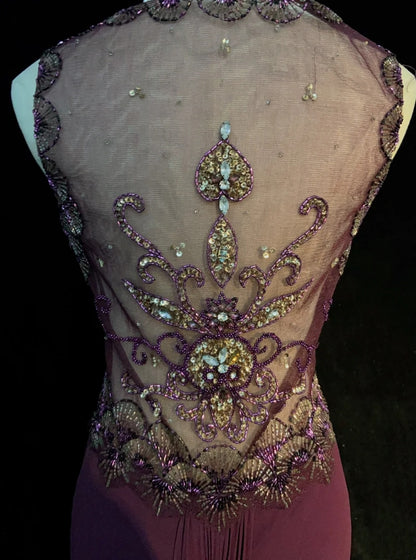 Vintage Prom Dresses Inspo Mermaid Spaghetti Strap Purple Long 1990s With Beaded Formal Gowns N3388