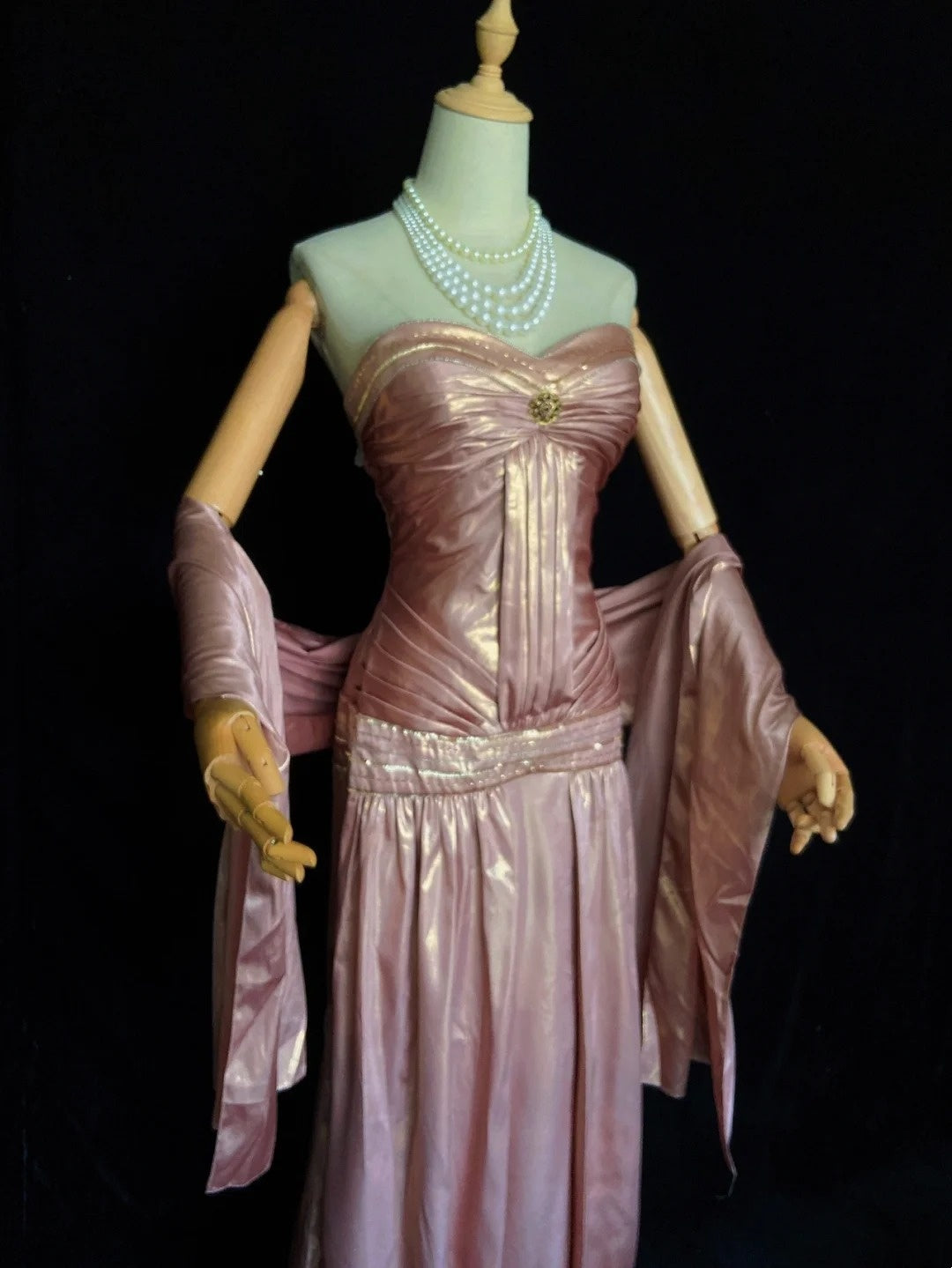 Modest Prom Dresses Inspo A Line Sweetheart Pink With Beading Cape For Women Formal Gown N3268
