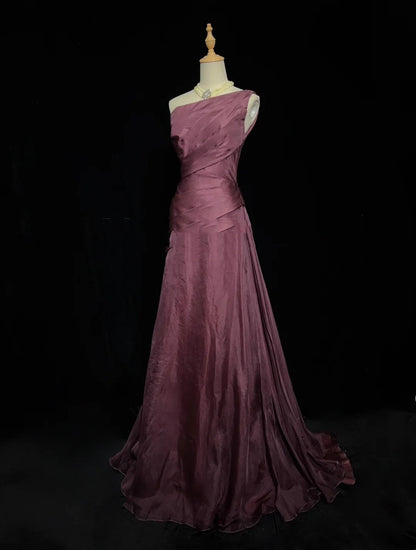 Beautiful Prom Dresses Mermaid One Shoulder Purple Long Formal Evening Outfits N3664