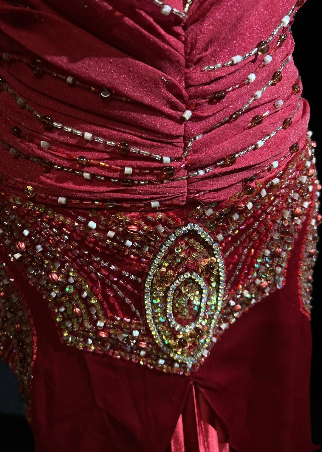 Modest Prom Dresses Mermaid Halter Burgundy Chiffon With Beading Long Formal Evening Dress N3877