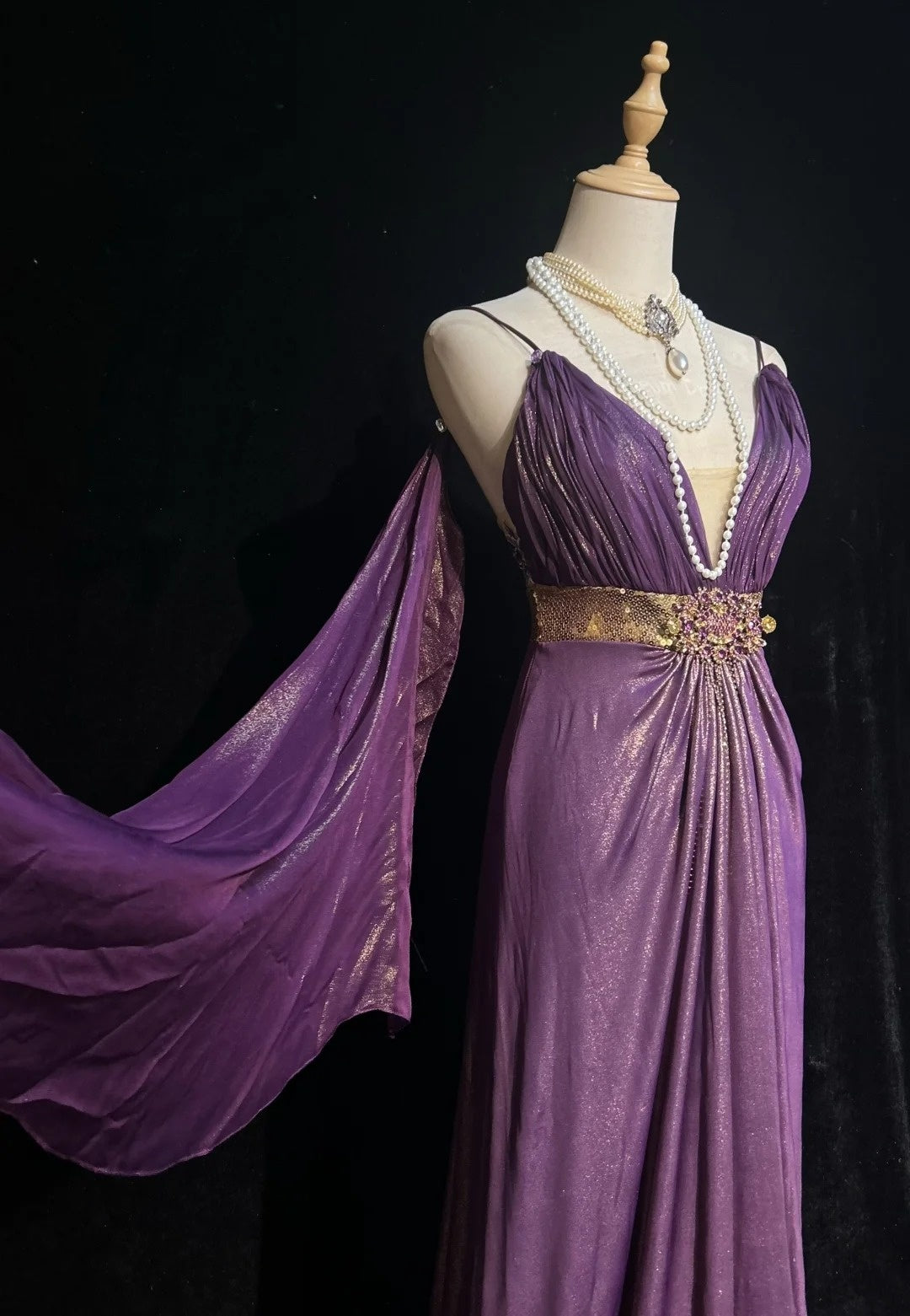 Purple Prom Dress Inspo Mermaid Spaghetti Straps With Cape Birthday Outfits Formal Party Gown RC0105