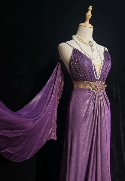 Purple Prom Dress Inspo Mermaid Spaghetti Straps With Cape Birthday Outfits Formal Party Gown RC0105
