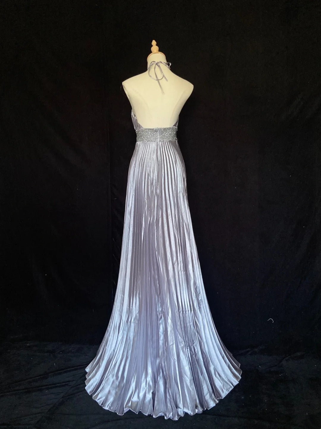 Vintage Prom Dresses Inspo A line Halter Folded Gray With Ruffled For Women Formal Dress N3246