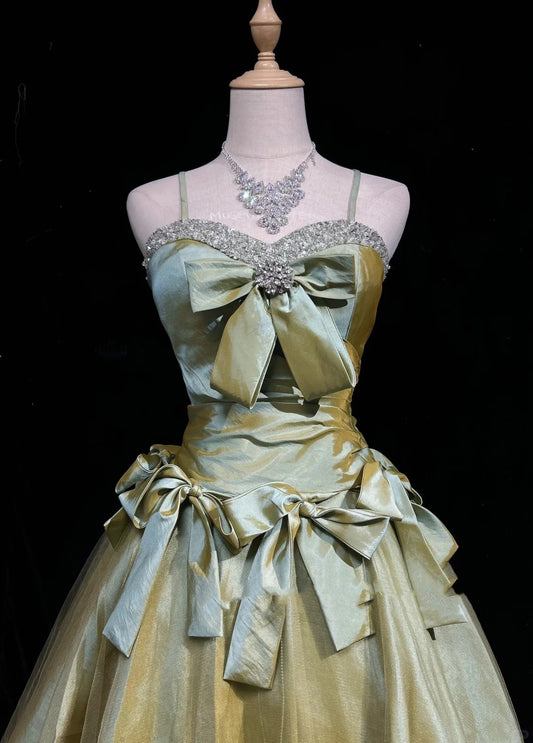 Vintage Ball Gown Spaghetti Straps Olive Green 12th Grad Short Mini length Aesthetic Look Homecoming Dresses RB4338