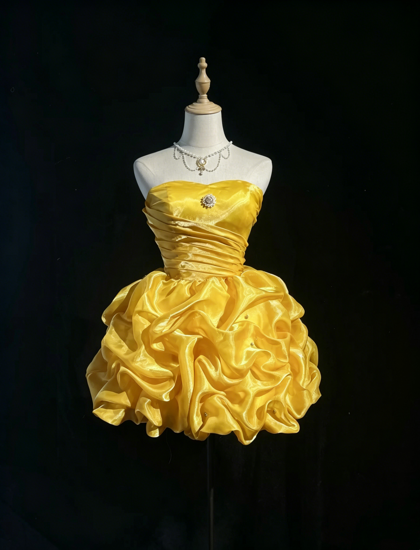 Cute Ball Gown Sweetheart Yellow Short Mini Party Dress Cocktail Gown Homecoming Dresses N3817