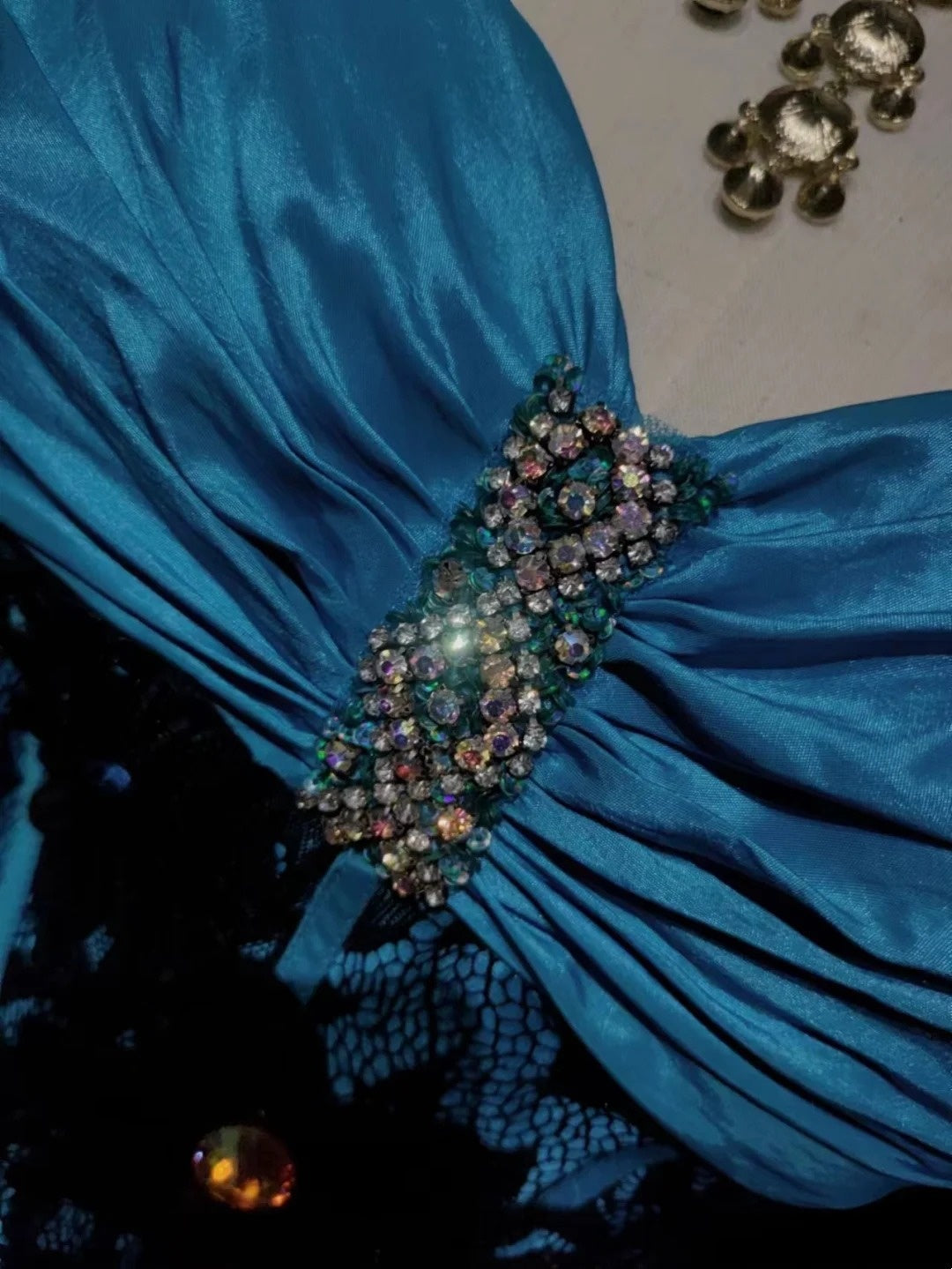 Vintage Prom Dresses Inspo Mermaid Halter Blue Black Lace 80s With Ruffled Appliqued Formal Gowns N3362