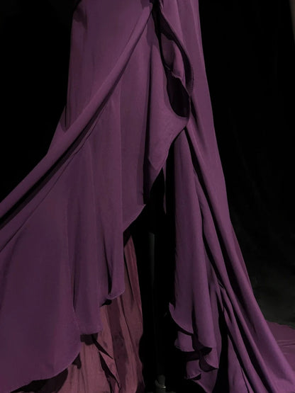 Vintage Prom Dresses 1960s Mermaid Sweetheart Purple Chiffon Long Prom Gown N3102