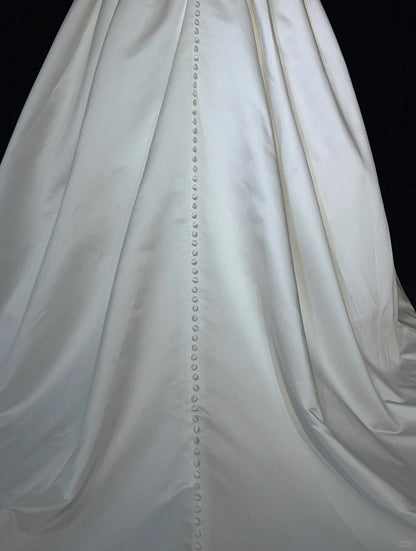 Unique Wedding Dresses Ball Gown Spaghetti Strap White With Ruffled Pearls Long Bridal Gown N3629