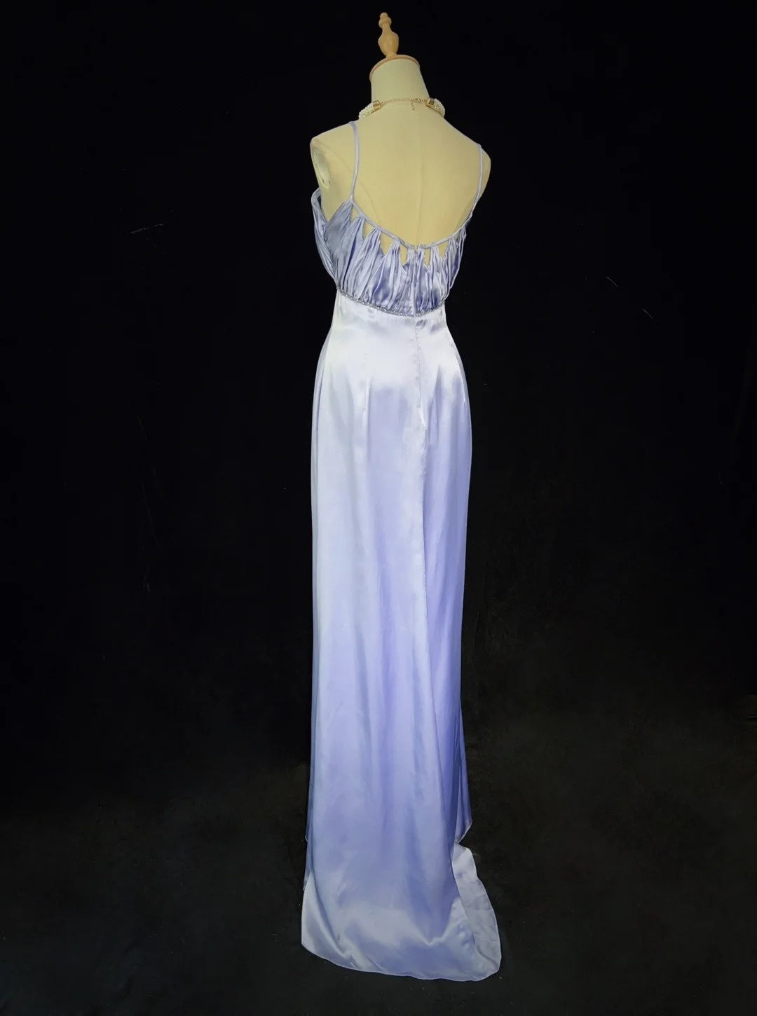 Modest Prom Dresses Mermaid Spaghetti Strap Lilac Satin Long Formal Evening Dress N3860