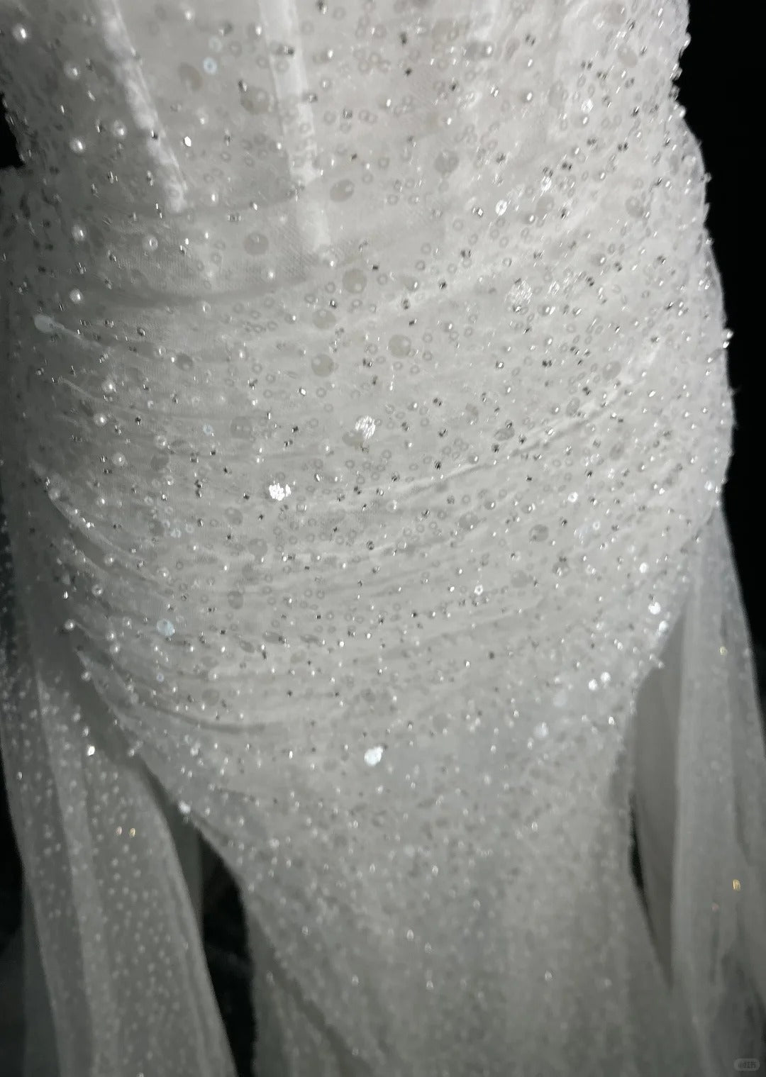 Unique Wedding Dresses Mermaid Off The Shoulder Sequin With Ruffled White Long Bridal Gown N3619