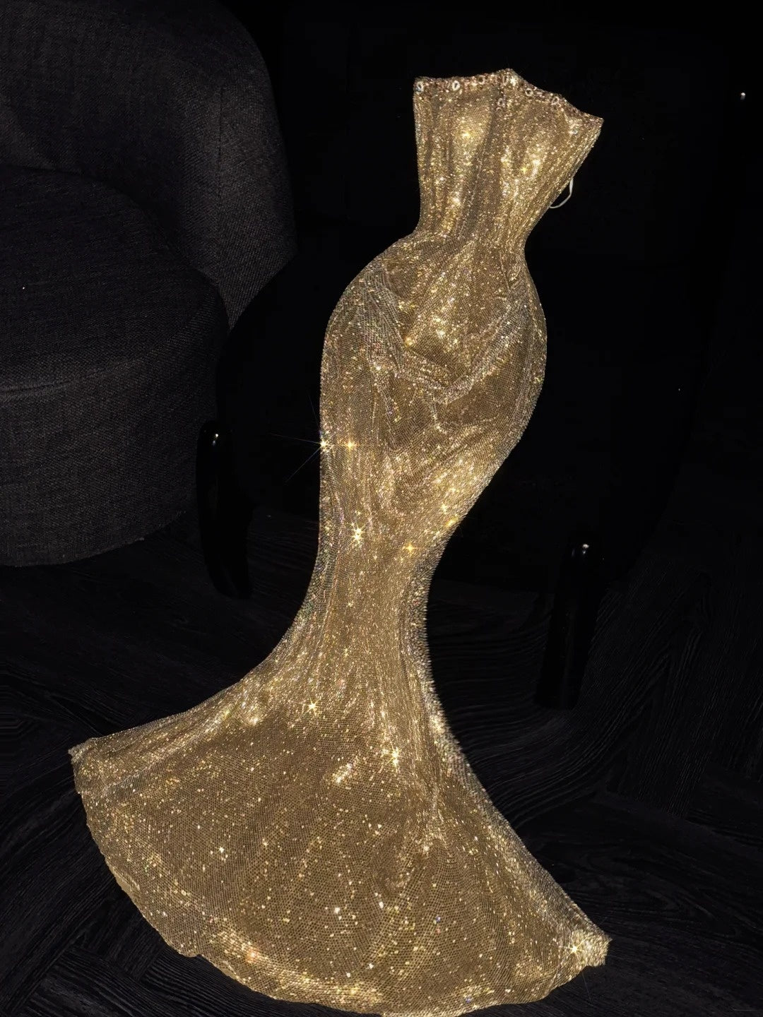 Glittery Mermaid Strapless Gold Sequined Long Formal Evening Dress Formal 18th Birthday Gowns Prom Dresses N732