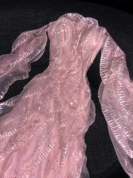 Glittery A line Off The Shoulder Pink Sequined Long Formal Evening Dress Formal 18th Birthday Gowns Prom Dresses N733