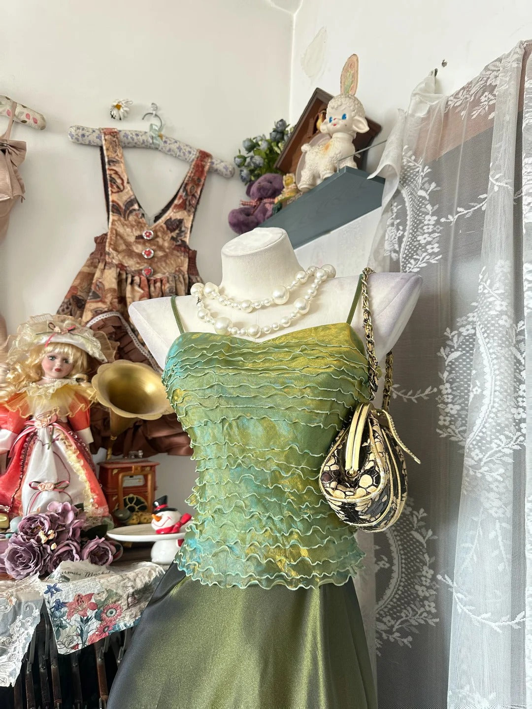 Classy Prom Dresses Mermaid Spaghetti Strap Green Sleeveless Formal Evening Outfits N3779