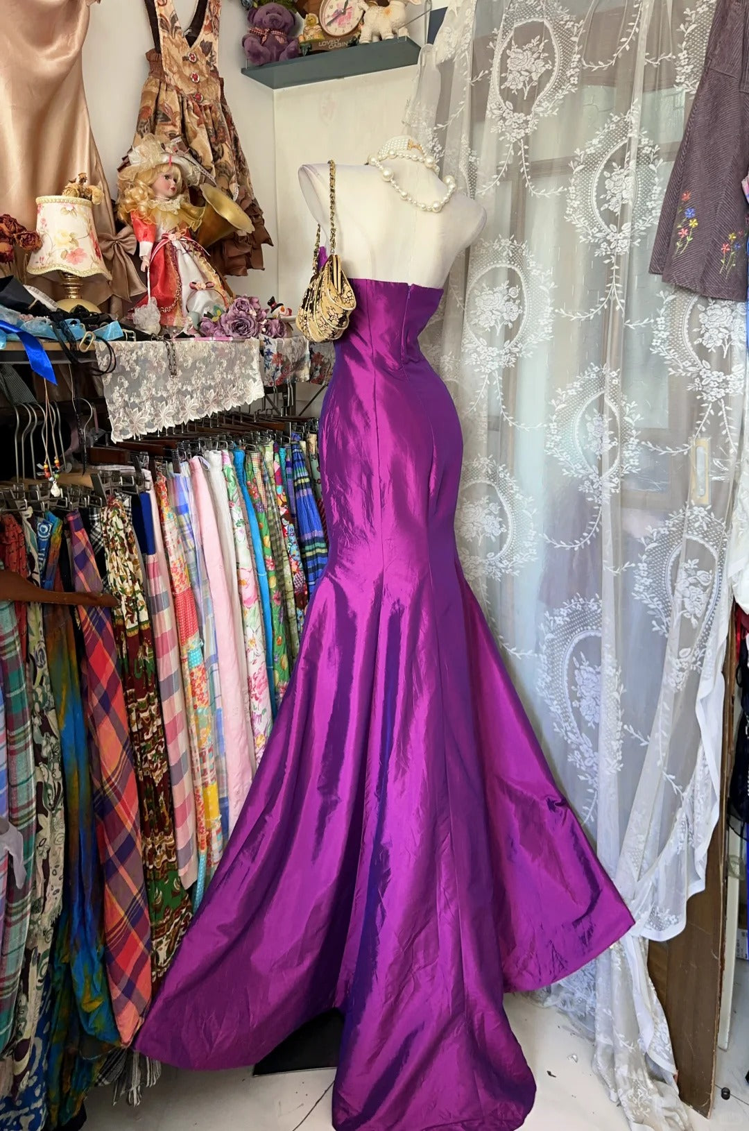 Vintage Prom Dresses Mermaid Sweetheart Satin Fuchsia 1950s Retro Classy Party Formal Outfits RB8990