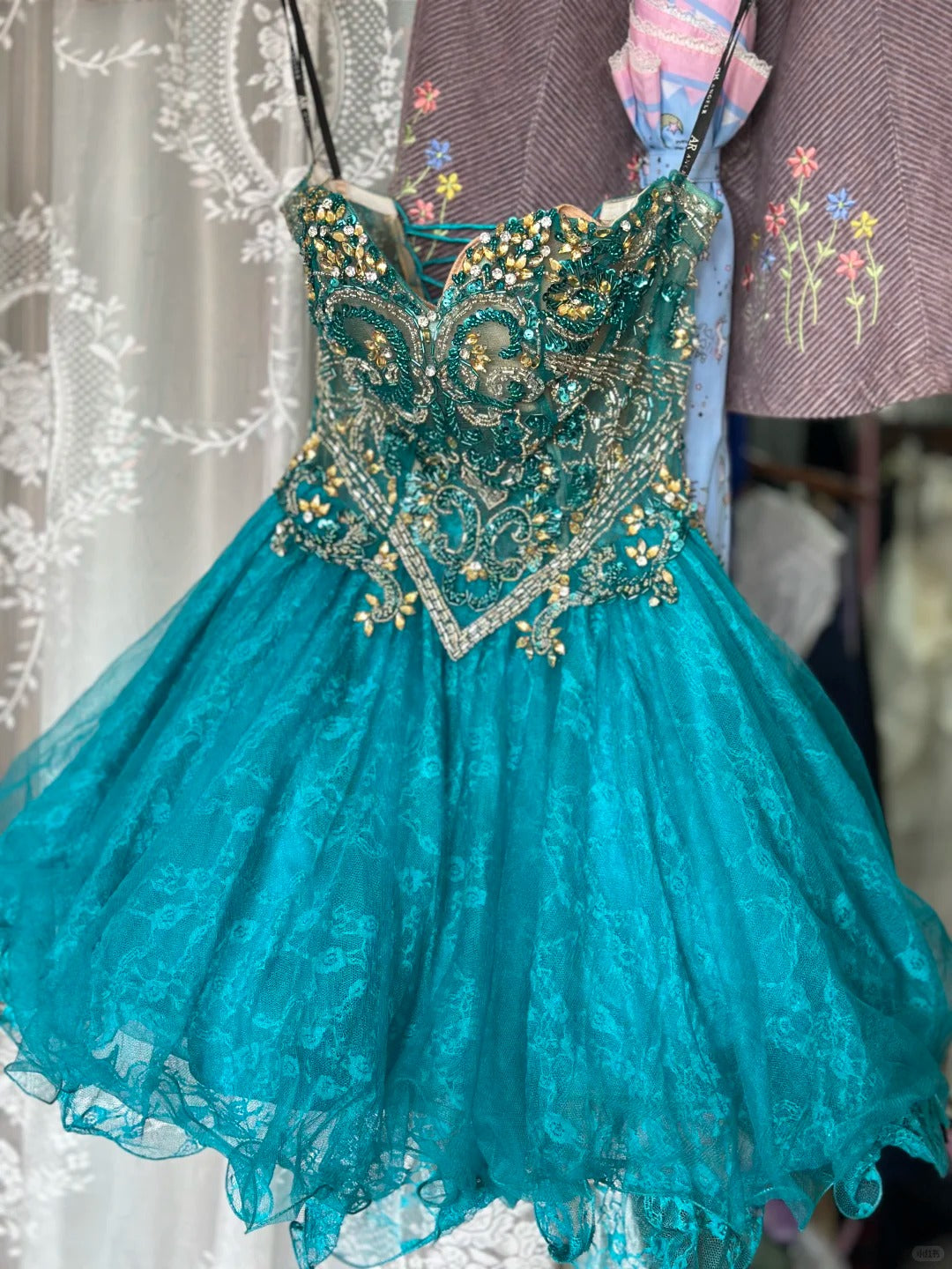 Vintage Ball Gown Sweethart Green Tulle With Beading Party Dresses Homecoming Dress Cocktail Gown RB8996