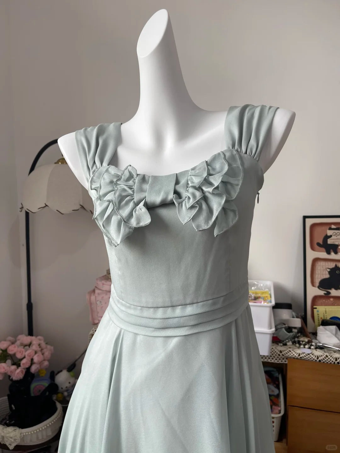 Vintage A Line Square Neck Chiffon Knee Length 16th Birthday Homecoming Dress Graduation Outfit RB6789