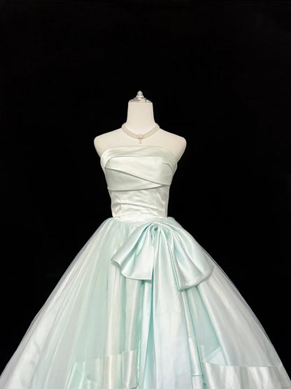 Sweet 16 Dresses Long Ball Gown Sweet Sixteen Long Birthday Dress Strapless Satin Formal Gown RC0297